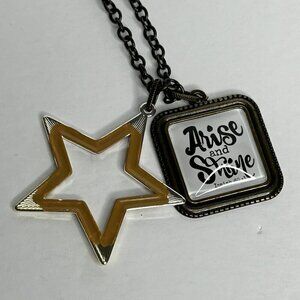 Plunder Arianna Necklace Arise and Shine Isaiah 60:1 Star Square Pendant Chain